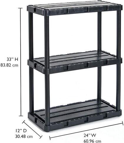 Gracious Living Knect A Shelf Light Duty 3 وحدات تخزين متشابكة للمنزل أو المكتب أو الطابق السفلي أو المرآب، أبيض (عبوتان) in Saudi Arabia