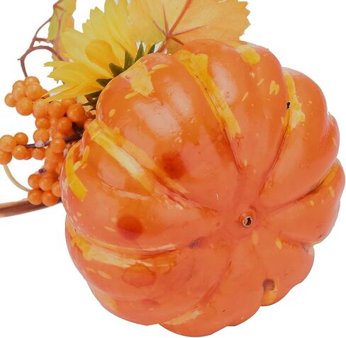 GREENWISH 6inch 3PCS Artificial Pumpkins Gourd, Berry and Maple Fall Leaves Pine Cones Arrangement for Table Home Decor for House Prop Autumn Fall Harvest Thanksgiving Decoration in Saudi Arabia