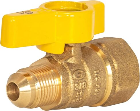 Eastman 3/8 Inch OD Flare x 1/2 Inch FIP Gas Ball Valve, Brass Connectors and Fittings for Natural Gas and Liquid Propane, 60001B in Kuwait