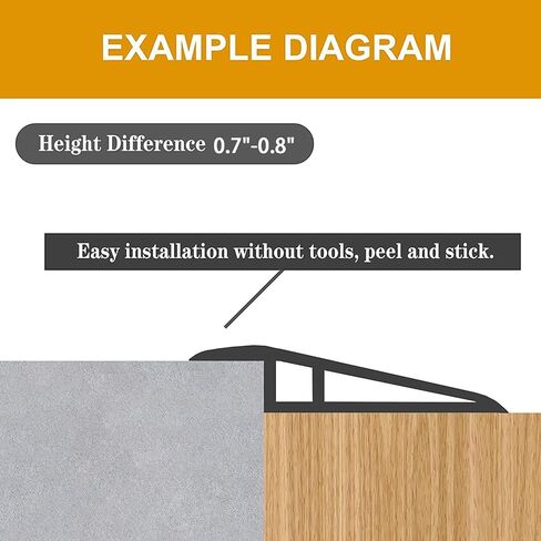 Vinyl-Door-Transition-Threshold-Strip Self-Adhesive, Floor/Carpet-to-Tile-Transition-Strip Reducer, Doorway Edge Trim for Laminate Floor Mat Vinyl Tile (Grey, 72 in) in Saudi Arabia