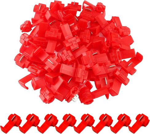 100 قطعة من موصلات كهربائية سريعة التوصيل من MUYI IDC 0.5-1.0 مم² تشغيل مزدوج أحمر أو صنبور 22-18 AWG (صنبور)، 18-14 AWG (تشغيل) موصل سلك بدون لحام in Kuwait