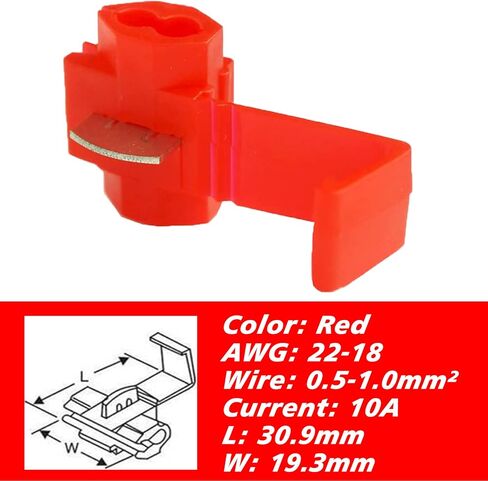 100 قطعة من موصلات كهربائية سريعة التوصيل من MUYI IDC 0.5-1.0 مم² تشغيل مزدوج أحمر أو صنبور 22-18 AWG (صنبور)، 18-14 AWG (تشغيل) موصل سلك بدون لحام in Kuwait