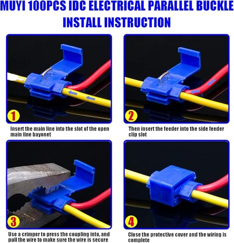 100 قطعة من موصلات كهربائية سريعة التوصيل من MUYI IDC 0.5-1.0 مم² تشغيل مزدوج أحمر أو صنبور 22-18 AWG (صنبور)، 18-14 AWG (تشغيل) موصل سلك بدون لحام in Kuwait