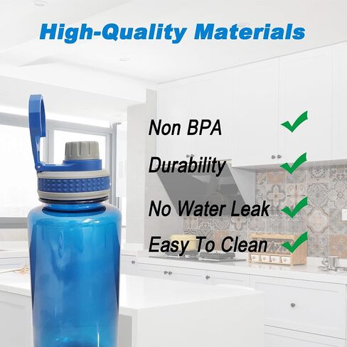 2Pcs Water Bottle Lid Compatible for Nalgene 32 oz for Nalgene Water Bottle,BPA Free,Thick Wide Mouth Lid with Ring for carrying Compatible for Nalgene 32 oz Replacement Lid Black 2Pcs in Saudi Arabia