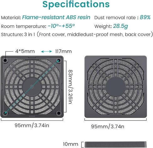 Wathai 4 Pack 90mm Fan Filters for PC Case Fan Dust Filter Cover Computer Mess in Saudi Arabia