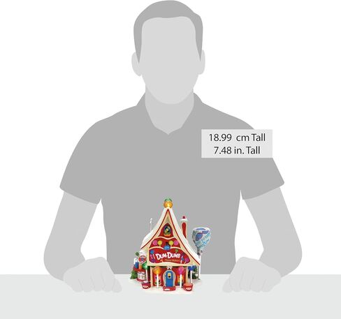 القسم 56 مجموعة North Pole Village Collection Dum-Dums Flavour Makers Lit Building - بورسلين مطلي يدويًا Dum Dum Lollipop Candy Factory منازل قرية عيد الميلاد مع أضواء ديكور المنزل، 7.4 بوصة in Saudi Arabia