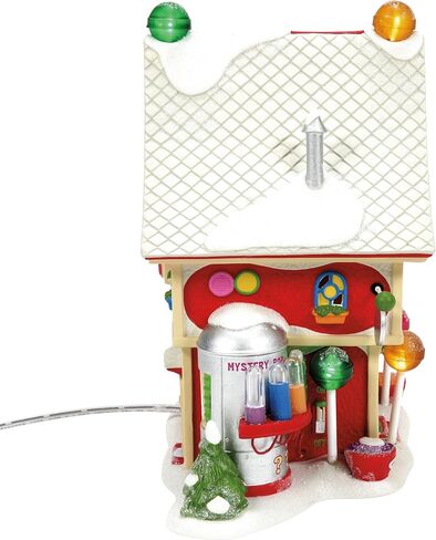 القسم 56 مجموعة North Pole Village Collection Dum-Dums Flavour Makers Lit Building - بورسلين مطلي يدويًا Dum Dum Lollipop Candy Factory منازل قرية عيد الميلاد مع أضواء ديكور المنزل، 7.4 بوصة in Saudi Arabia