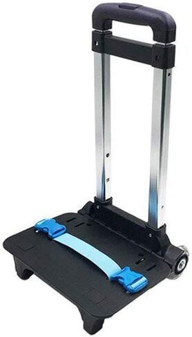 حقيبة ظهر بعجلات على شكل شاحنة يدوية وعربة بعجلات من سبائك الألومنيوم قابلة للطي لحقيبة المدرسة/حقيبة الظهر (أسود بعجلتين) in Kuwait