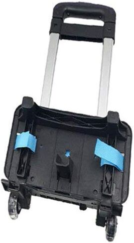 حقيبة ظهر بعجلات على شكل شاحنة يدوية وعربة بعجلات من سبائك الألومنيوم قابلة للطي لحقيبة المدرسة/حقيبة الظهر (أسود بعجلتين) in Kuwait