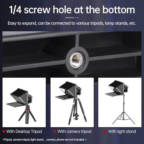 LENSGO TC7S Portable Teleprompter for Phone, Mini Teleprompter with Remote Control Compatible with iPhone & Android for Online Teaching Vlog Live Streaming Interview, Fold in One Sec in Kuwait
