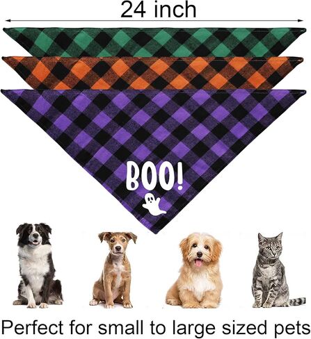 3 قطع من عصابات الهالوين للكلاب، وشاح منقوش للكلب والجرو والهالوين للعطلات مناسب للكلاب الصغيرة والمتوسطة والكبيرة والحيوانات الأليفة in Kuwait