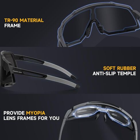 Photochromic Cycling Glasses MTB BMX Road Mountain Bike Eyewear w/4 Swap Lenses UV400 in Saudi Arabia