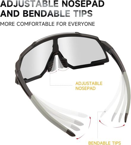 Photochromic Cycling Glasses MTB BMX Road Mountain Bike Eyewear w/4 Swap Lenses UV400 in Saudi Arabia