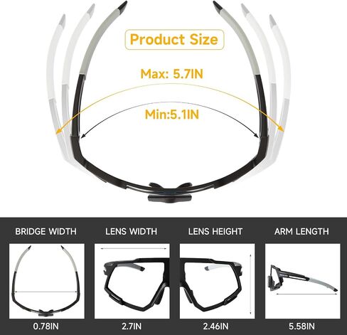 Photochromic Cycling Glasses MTB BMX Road Mountain Bike Eyewear w/4 Swap Lenses UV400 in Saudi Arabia