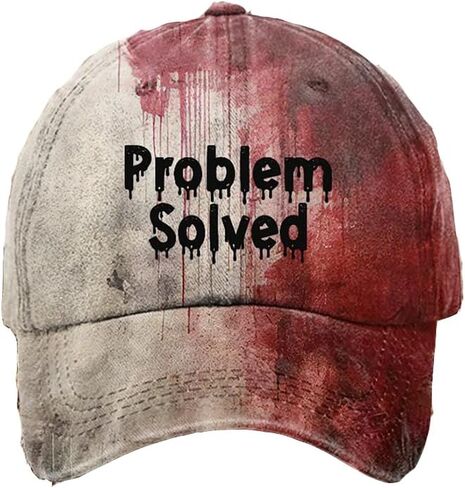 Problem Solved Halloween Hat Horror Funny Halloween Unisex Hat Bloody Cap in Saudi Arabia
