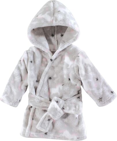 Hudson Baby Unisex Baby 2Pc Plush Animal Face Bathrobe, Pink Floral Floral, 0-9 Months in Kuwait