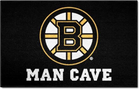 FANMATS 14394 NHL - سجادة Boston Bruins Man Cave Starter Mat - 19 بوصة. × 30 بوصة. | سجادة ديكور المنزل لمحبي الرياضة وبساط خلفي in Saudi Arabia