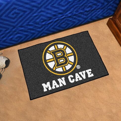 FANMATS 14394 NHL - سجادة Boston Bruins Man Cave Starter Mat - 19 بوصة. × 30 بوصة. | سجادة ديكور المنزل لمحبي الرياضة وبساط خلفي in Saudi Arabia