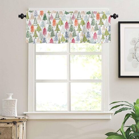 Kitchen Curtains and Valance Set, Harvest Fall Curtain Valance and Tier Rod Pocket Window Curtain Tiers for Bedroom Bathroom 3 Piece Curtain 24 Inch Length Thanksgiving Pumpkin Maple Leaf in Saudi Arabia