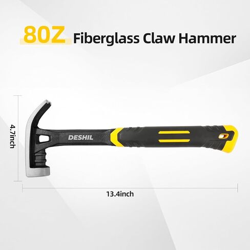 16OZ Claw Hammer with Fiberglass Handle, Drop Forged Claw Hammer, All Purpose Hammer, Smooth Face, Shock-Absorbing Grip in Kuwait