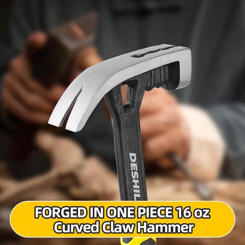16OZ Claw Hammer with Fiberglass Handle, Drop Forged Claw Hammer, All Purpose Hammer, Smooth Face, Shock-Absorbing Grip in Kuwait