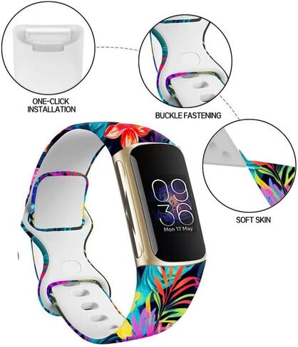 Sport Bands Compatible with Charge 6 /Charge 5 for Women Men,Soft Waterproof Replacement Straps Wristbands for Charge Advanced Fitness Tracker in Saudi Arabia