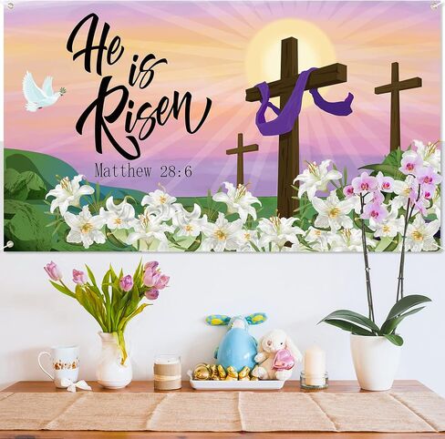 ANGOLIO Extralarge With God All Things Are Possible Spring Christian Backdrop Banner Decorations Spring Flower Butterfly Religious Bible Cross Background Supplies for Home Office Background Wall Decor in Saudi Arabia