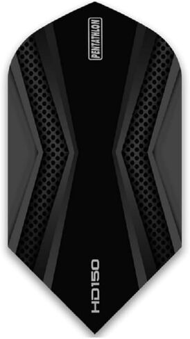 US Darts 3 Sets (9 Flights) Pentathlon HD150 Grey/Black Slim Dart Flights - 150 Micron in Kuwait