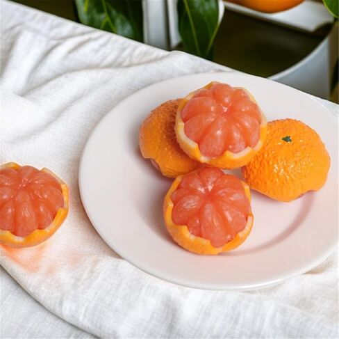 6 قطع من فاكهة اليوسفي الاصطناعية محاكاة فاكهة نابضة بالحياة لتزيين المنزل والمطبخ in Kuwait