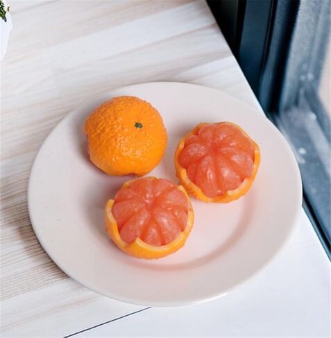 6 قطع من فاكهة اليوسفي الاصطناعية محاكاة فاكهة نابضة بالحياة لتزيين المنزل والمطبخ in Kuwait