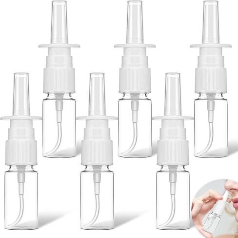 6 Pcs Nasal Spray Bottles, 10ml Clear Empty Spray Bottle with Press Spray Head Refillable Atomiser Reusable Fine Mist Sprayers Plastic Spray Container for Essential Oils, Wound Disinfectant in Saudi Arabia