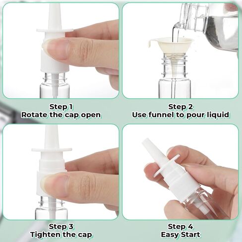 6 Pcs Nasal Spray Bottles, 10ml Clear Empty Spray Bottle with Press Spray Head Refillable Atomiser Reusable Fine Mist Sprayers Plastic Spray Container for Essential Oils, Wound Disinfectant in Saudi Arabia