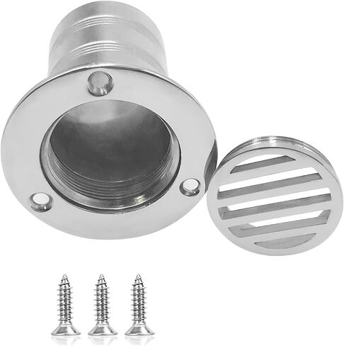2 inch (50mm) Boat Deck Drain Marine 316 Stainless Steel Yacht Boat Floor Drain Scupper for 50MM Inner Diameter Pipes with Screws in Kuwait