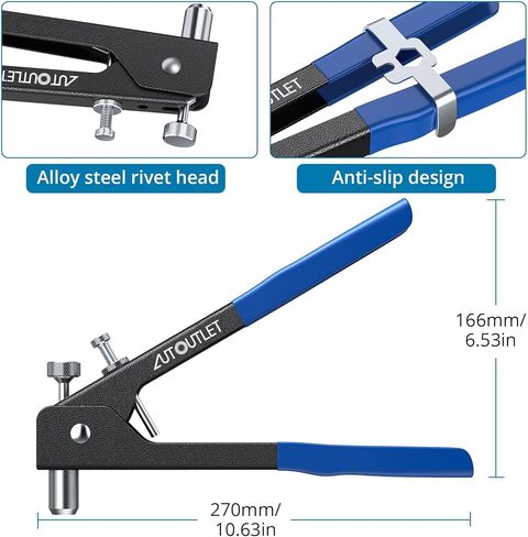 Autoutlet 8 "برشام الجوز بندقية 100 جهاز كمبيوتر شخصى M3 M4 M5 M6 برشام الجوز الثقيلة اليد برشام الجوز أداة الخيوط إدراج أداة مجموعة مع نظام إعداد الجوز برشام الجوز أداة واضعة عدة in Kuwait