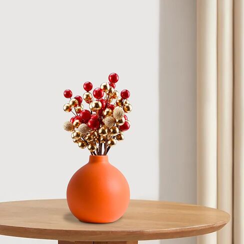 Lorigun 20 جهاز كمبيوتر شخصى التوت الاصطناعي، هولي التوت الاصطناعي يختار زينة شجرة عيد الميلاد، عيد الميلاد التوت ينبع للحرف DIY باب إكليل الذهب الأحمر فروع التوت وهمية ديكور المنزل in Kuwait