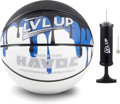 LVL Up Havoc Series Basketball Bundle - Premium Composite Leather That Provides Extra Grip and Control, Deep Channel Construction Ideal for Outdoor Streetball Games, Includes Pump and Needle in Saudi Arabia