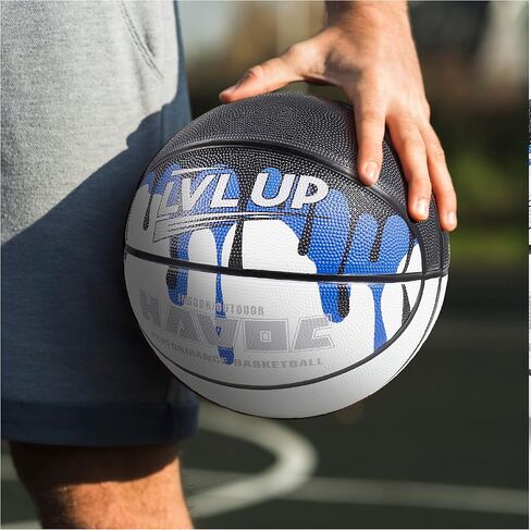 LVL Up Havoc Series Basketball Bundle - Premium Composite Leather That Provides Extra Grip and Control, Deep Channel Construction Ideal for Outdoor Streetball Games, Includes Pump and Needle in Saudi Arabia