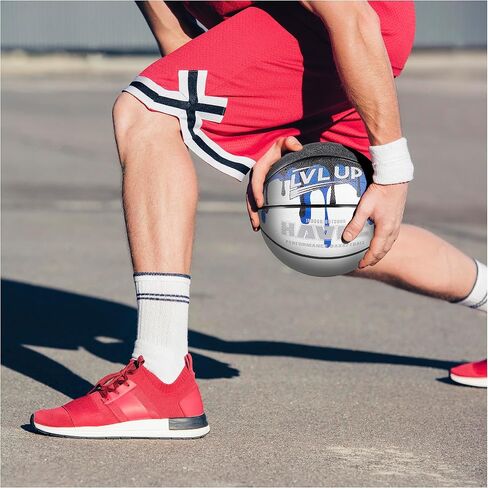 LVL Up Havoc Series Basketball Bundle - Premium Composite Leather That Provides Extra Grip and Control, Deep Channel Construction Ideal for Outdoor Streetball Games, Includes Pump and Needle in Saudi Arabia