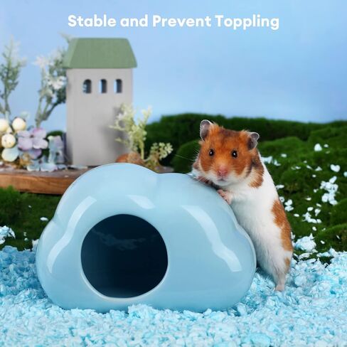 BUCATSTATE Hamster Hideout Ceramic, Mushroom Shape Hamster House and Habitats Cool Bed Ideal for All Season Dwarf Hamster Gerbil Mice Golden Bear (Brown-Large) in Saudi Arabia