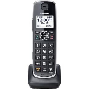 Panasonic Cordless Phone with Answering Machine, Automated Call Block, Easy to Use - 2 Handsets - KX-TGE632M (Metallic Black)