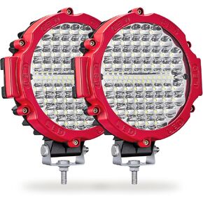 مصابيح LED مستديرة للطرق الوعرة، 7 بوصات مصابيح LED للفيضانات على الطرق الوعرة أضواء القيادة 120 وات 10000 لومن، شاحنات ATV UTV RV SXS سيارة جيب على الطرق الوعرة وجرارات الضباب وأضواء العمل شعاع الفيضان، عبوتان