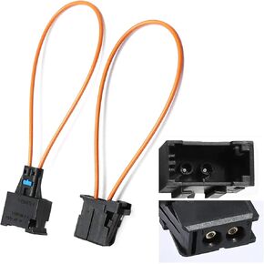 2 PCS Car Fiber Optic Loopback Cable, Diagnostic Device Tool, Waterproof Durable Vehicle Fiber Optic Test Loop, Female and Male Adapter, Universal Automotive Accessories (Black & Orange)