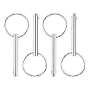 uxcell 4Pcs 6.3mmx39mm Quick Release Pins, 316 Stainless Steel Marine Hardware for Marine Mountain Seat, Ship Outfitting, Shipbuilding, Silver