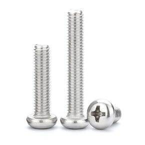#10-24 x 3/8'' (100Pack) Pan Head Machine Screw, Phillips Drive, 304 Stainless Steel 18-8, Bright Finish, Fully Machine Thread