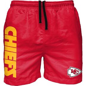 FOCO Kansas City Chiefs NFL Mens Solid Wordmark Swimming Trunks