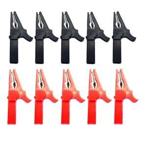 10Pack Alligator Clips 1000V 32A Heavy Duty Full Insulated Automotive Car Battery Alligator Clips Electrical Test Clips with 4mm Banana Jack Socket for Multimeter Test Leads