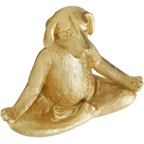 Yoga Dog Ornaments Yoga Figurines Gold Decor Home Decor Garden Decoration Meditation Dog Sculpture Meditating Sitting Dog Sculpture Creative Dog Statue Resin Animal Zen Garden
