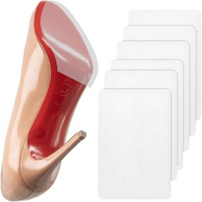 Shoe Sole Protector, 6 Pcs Self Adhesive Shoe Bottom Protector for High Heels, Silicone Anti Slip Shoe Grips on Bottom of Shoes, Sole Guard Non Slip Pads for Shoes (Medium, 6" by 5", Clear)