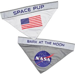 Pets First NASA Bandana, Small/Medium. Collar Pull Through Dog NASA Reflective Bandana Scarf Bib for Pet, Cat, or Dog. The Ultimate Outer Space Bandana