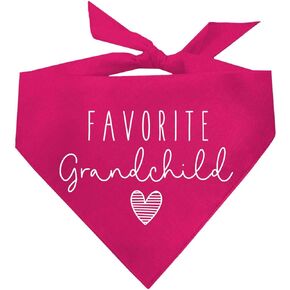 Favorite Grandchild Dog Bandana (Hot Pink, OS 1119)
